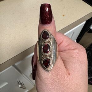 Sterling silver Garnet ring